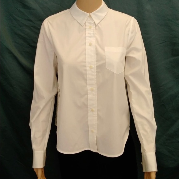 DVF White Button Down w/ Lace Back - Picture 2 of 6